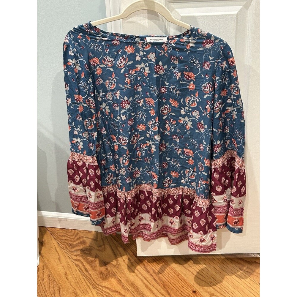 Beach Lunch Lounge Multicolor Boho Style Top Size M
